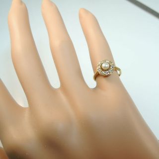 Victorian / Edwardian 18ct Gold Diamond & Pearl Cluster Ring 3
