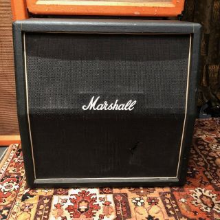 Vintage 1971 Marshall Basketweave 4x12 Guitar Cabinet W/ Celestion T1281 & Cover