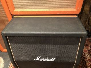 Vintage 1971 Marshall Basketweave 4x12 Guitar Cabinet w/ Celestion T1281 & Cover 3