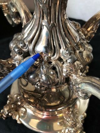 Reed & Barton Victorian 166 Epergne Silver Plate Four Arm Ornate 11