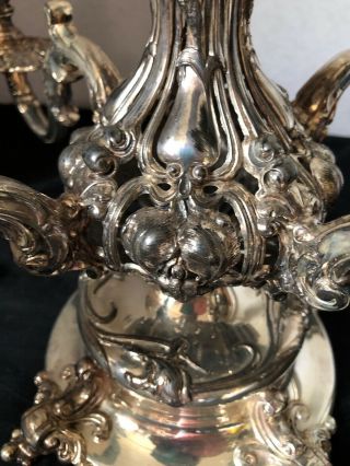 Reed & Barton Victorian 166 Epergne Silver Plate Four Arm Ornate 12