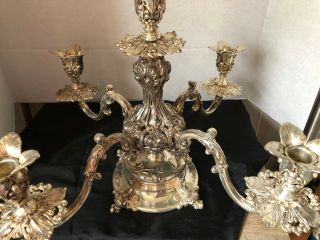 Reed & Barton Victorian 166 Epergne Silver Plate Four Arm Ornate