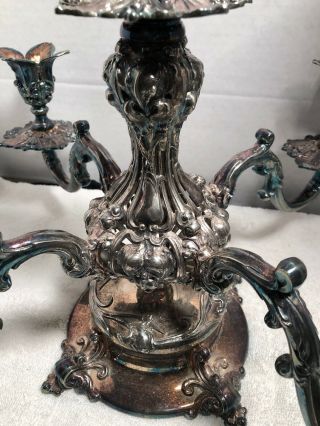 Reed & Barton Victorian 166 Epergne Silver Plate Four Arm Ornate 5