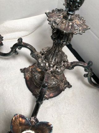 Reed & Barton Victorian 166 Epergne Silver Plate Four Arm Ornate 6