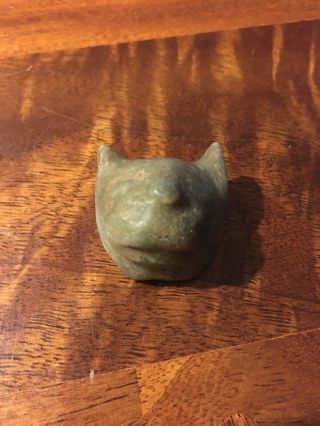 Maya Mayan Jade Pre - columbian Artifact Jaguar Head 5