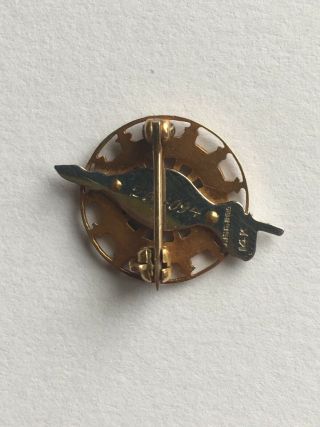Vintage DAUGHTERS OF THE AMERICAN REVOLUTION 14k Yellow Gold ENAMEL Pin/Medal 2