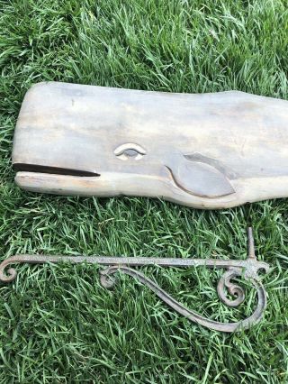 Antique/vintage Nautical Whale Trade Sign Wood Carved 12