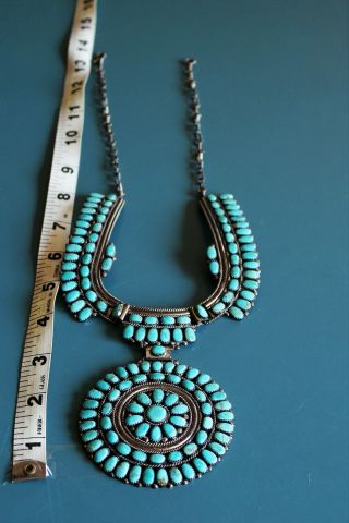 Vintage Juliana Williams Navajo Turquoise Cluster Necklace