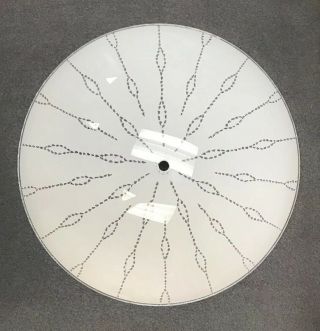 Vintage 14.  5 " Round Shallow Saucer Glass Light Shade For Ceiling Fixture Frosted