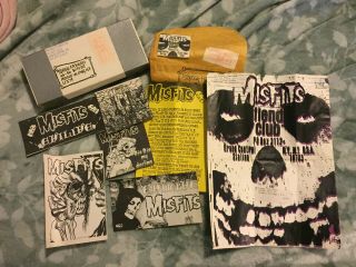 Misfits Rare 1982 - 1983 Fiend Club Envelopes,  Stickers,  Handwritten Box