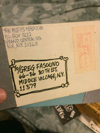 Misfits rare 1982 - 1983 Fiend Club envelopes,  stickers,  handwritten box 7