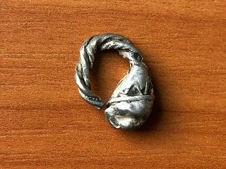 Ancient Roman Silver Earring Circa 100 Bc - 100 Ad Very Rare