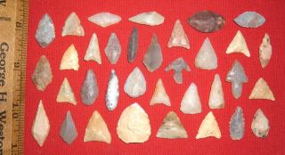 (34) Select Assorted Small Neolithic Points,  Prehistoric African Arrowhead