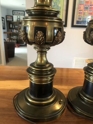Vintage Stiffel Brass Acanthus Leaf Table Lamps Hollywood Regency MCM 3