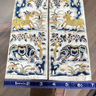 1880 Qing Antique Chinese Silk Sleeve Band Military Gold Embroidery 9