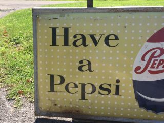 Large Pepsi Sign Antique / Vintage Raised Sign (4 Feet wide by 29 Inches Tall) 2