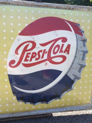 Large Pepsi Sign Antique / Vintage Raised Sign (4 Feet wide by 29 Inches Tall) 3