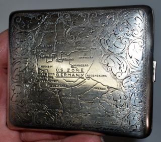 Rare 835 Silver Germany Us Zone Ww2 Pocket Lighter Cigarette Case