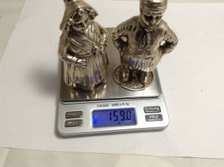 Solid Silver Salt & Pepper Form Of Dutch German Girl & Boy Figure 11