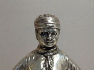 Solid Silver Salt & Pepper Form Of Dutch German Girl & Boy Figure 3