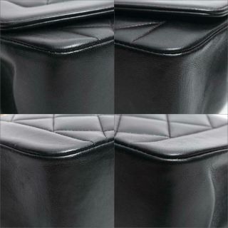 CHANEL Diana Matelasse Chain Shoulder Bag lamb leather Black Vintage 5