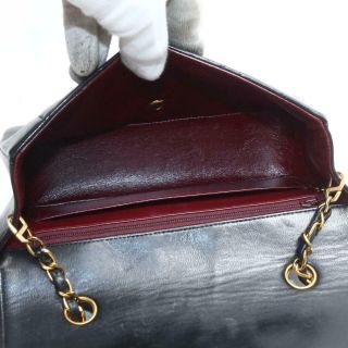 CHANEL Diana Matelasse Chain Shoulder Bag lamb leather Black Vintage 9
