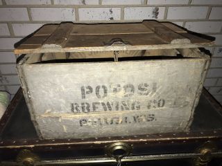 Rare Hinged Antique Potosi Beer Brewing Co.  Vintage Chicago Boards Wood Crate