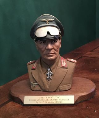 The Desert Fox Field Marshal Erwin Rommel Bust By M.  E.  Grayson 8/250