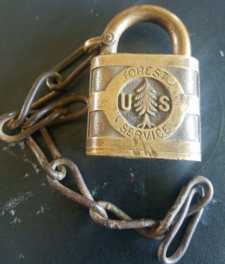 Vintage Yale Us Forest Service Padlock Brass