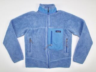 Vintage 90s Patagonia Retro X Deep Pile Fleece Jacket Xs Light Blue Made In Usa