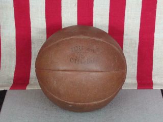 Vintage 1940s Wilson Leather Basketball Official Laceless J6l Great Display Ball