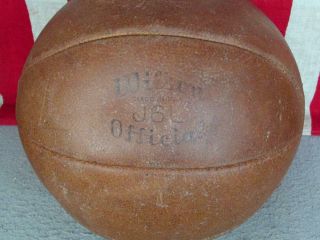 Vintage 1940s Wilson Leather Basketball Official Laceless J6L Great Display Ball 4