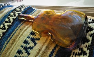 An Earlier,  Blown Figural Violin C.  1880 ' s.  A Rich Amber,  9 3/4 