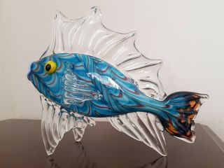 Large Rare Mark Eckstrand Art Glass Fish Sculpture Figurine Hand Blown Aquarium 10