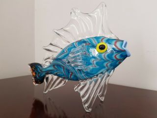 Large Rare Mark Eckstrand Art Glass Fish Sculpture Figurine Hand Blown Aquarium 12