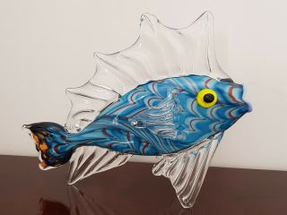 Large Rare Mark Eckstrand Art Glass Fish Sculpture Figurine Hand Blown Aquarium 2