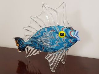 Large Rare Mark Eckstrand Art Glass Fish Sculpture Figurine Hand Blown Aquarium 4