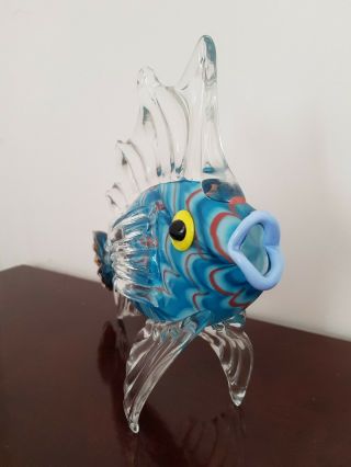 Large Rare Mark Eckstrand Art Glass Fish Sculpture Figurine Hand Blown Aquarium 7