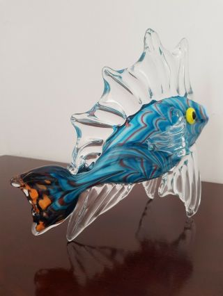 Large Rare Mark Eckstrand Art Glass Fish Sculpture Figurine Hand Blown Aquarium 9