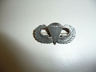 Wwii U.  S.  Army Sterling Silver Parachute/paratrooper Airborne Wing Badge
