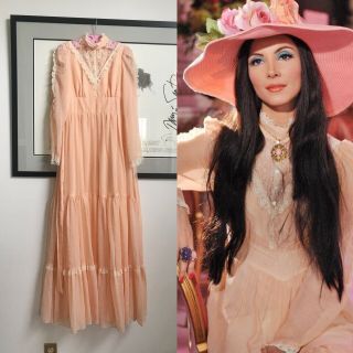 70s Boho Gunne Sax Love Witch Vintage Prairie Dress Size Small Rare Size 10