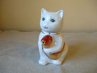 A Vintage Chinese Lucky Cat Holding Koi Fish Teapot C1960