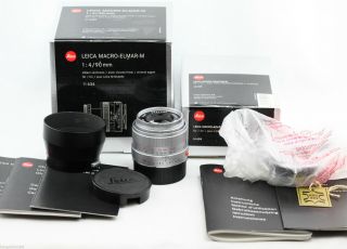 - Leica Macro - Elmar - M 90mm F4 1:4/90 Silver Chrome M6 M9 - P M8 M9 Mp Rare