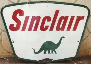 Vintage " Sinclair " Large Advertising Porcelain Enamel Sign 42 " X30 "