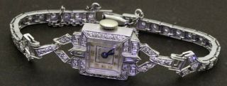 Croton Antique Platinum 1.  04ct Vs1/g Diamond Ladies Mechanical Watch
