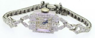 Croton antique Platinum 1.  04CT VS1/G diamond ladies mechanical watch 6