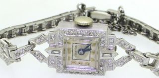 Croton antique Platinum 1.  04CT VS1/G diamond ladies mechanical watch 7