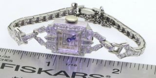 Croton antique Platinum 1.  04CT VS1/G diamond ladies mechanical watch 9