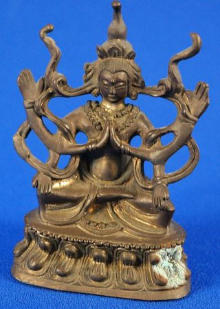 Antique/vintage Small Brass/bronze Seated Shiva Statue