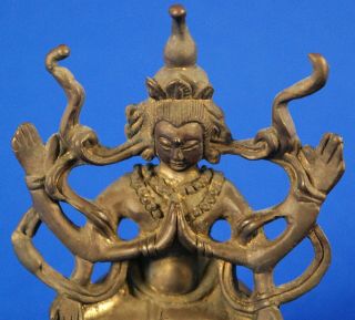 Antique/Vintage Small Brass/Bronze Seated Shiva Statue 2